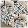 Plus Size Black White Plaid Thick Wool&Blends Women Skirts Single Breast A-Line Female Skirts Warm Office Lady Work Bottom K6921