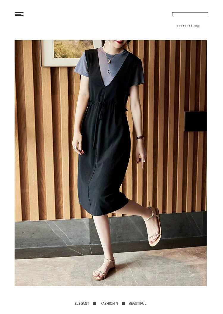 CARL CRIUS Casual Fashion Dress Women's 2023 New Slim Plus Size Fashionable Set Skirt Fashionable and Age Reducing Skirt