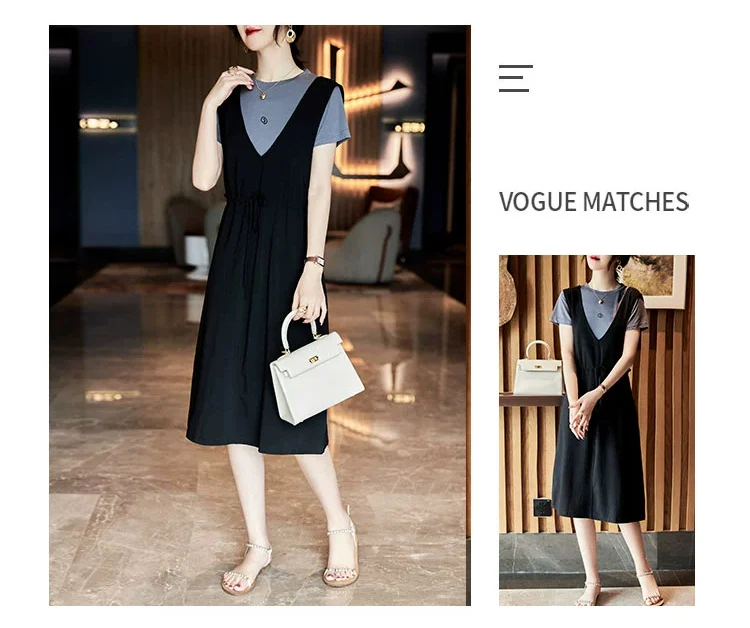 CARL CRIUS Casual Fashion Dress Women's 2023 New Slim Plus Size Fashionable Set Skirt Fashionable and Age Reducing Skirt