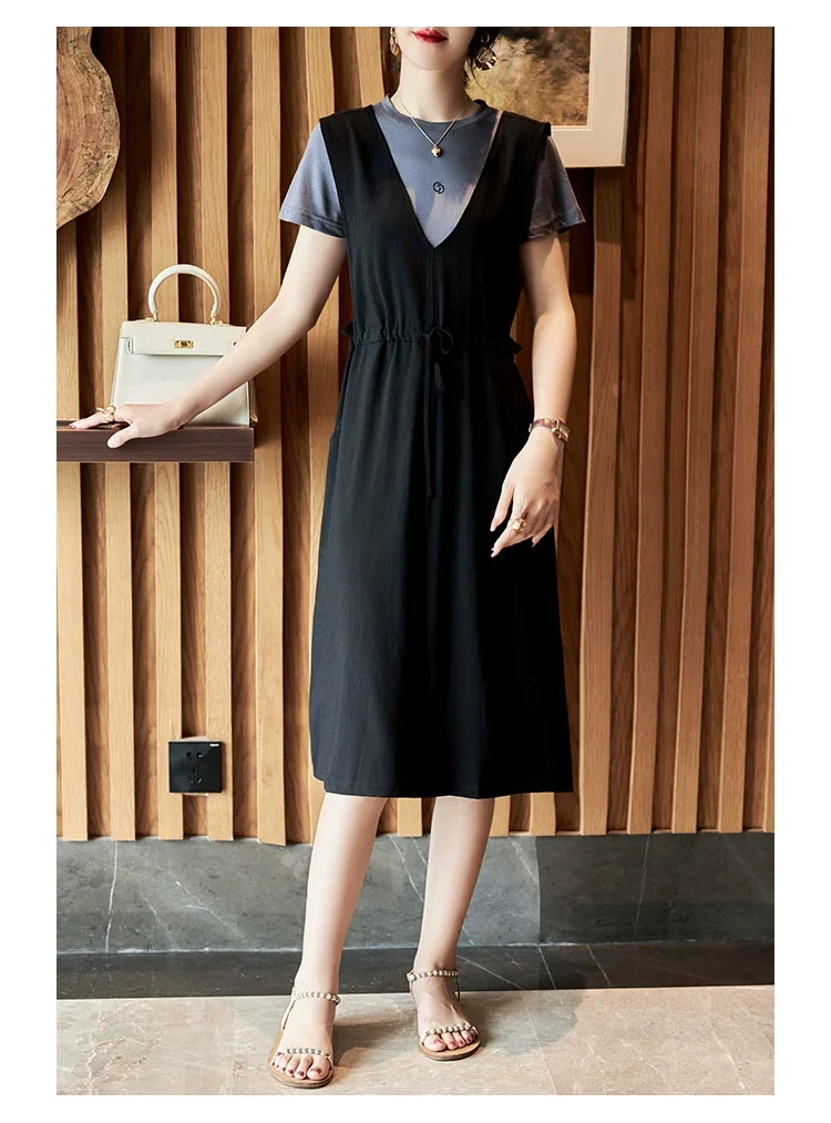 CARL CRIUS Casual Fashion Dress Women's 2023 New Slim Plus Size Fashionable Set Skirt Fashionable and Age Reducing Skirt