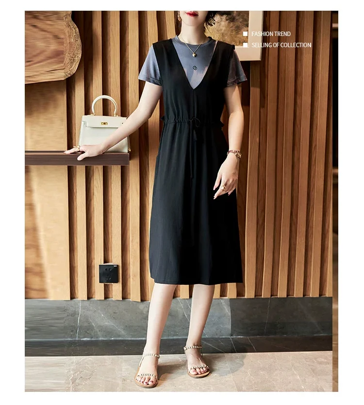 CARL CRIUS Casual Fashion Dress Women's 2023 New Slim Plus Size Fashionable Set Skirt Fashionable and Age Reducing Skirt
