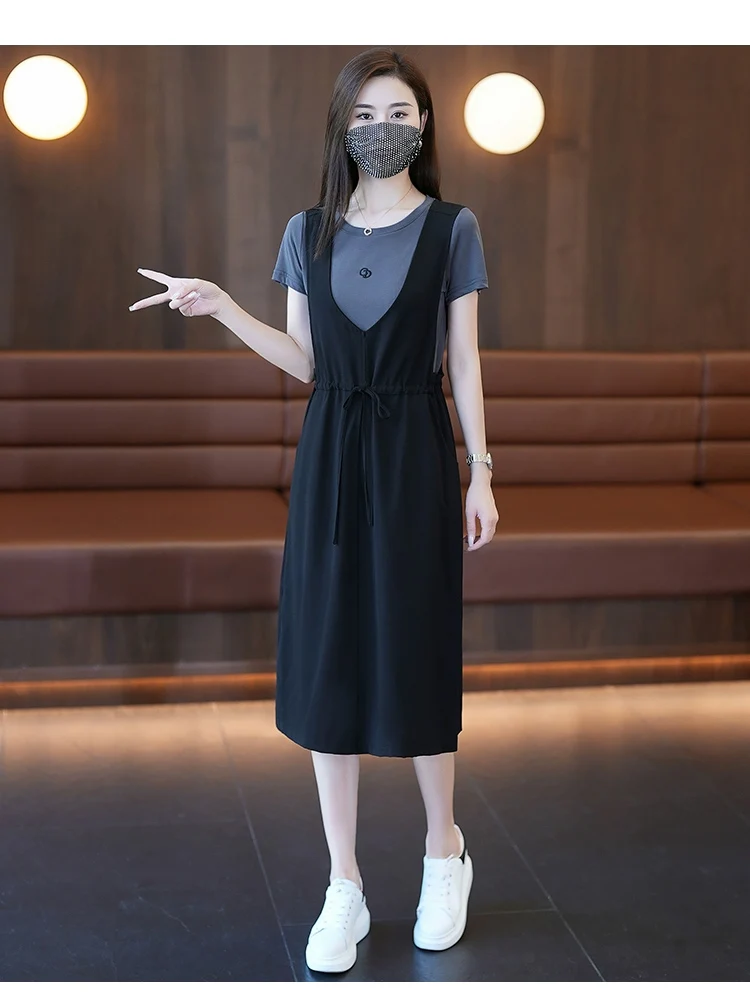 CARL CRIUS Casual Fashion Dress Women's 2023 New Slim Plus Size Fashionable Set Skirt Fashionable and Age Reducing Skirt