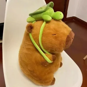 Capybara Plush With Turtle Backpack Simulation Capibara Anime Fluffty Doll Cute Stuffed Animals Doll Xmas Gift Kid Toys