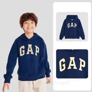 2023 Boys Girls Sweatshirts New Children's Clothing Fashion Letter Hoodies GAP Kids Clothes High quality Winter Fleece