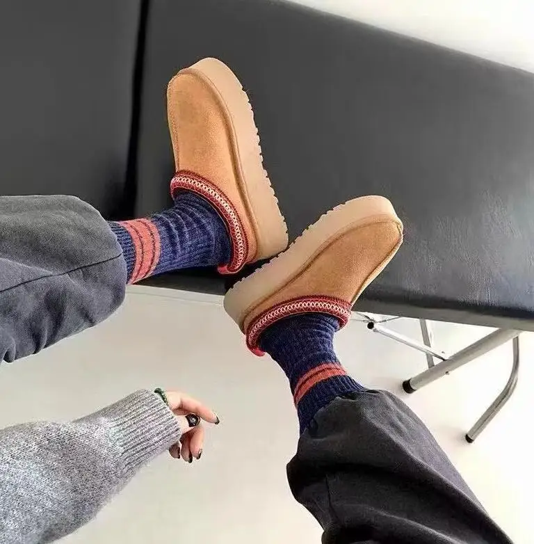 Luxury Women Tazz Mini Snow Boot Winter Casual Ankles Sheepskin Warm Designer Short Boots Fashion Flat Bottom Platform Slippers
