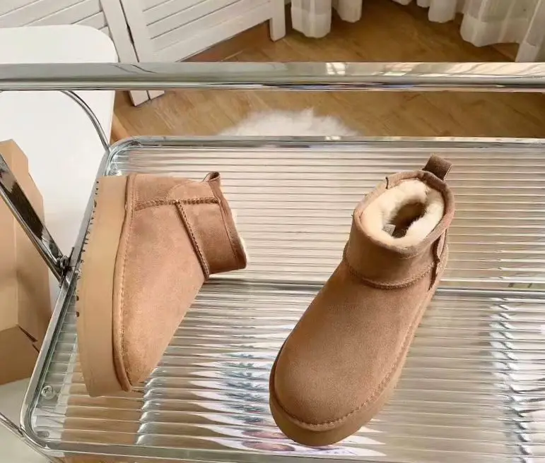 Luxury Women Tazz Mini Snow Boot Winter Casual Ankles Sheepskin Warm Designer Short Boots Fashion Flat Bottom Platform Slippers