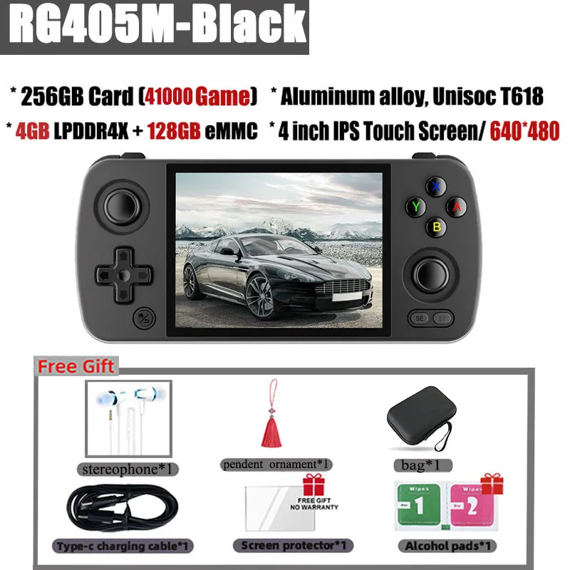 ANBERNIC RG405M 4 Inch IPS Screen Metal Retro Handheld Game Console T618 Android12 Player 512G 70000 Game PSP PS2 Birthday gifts