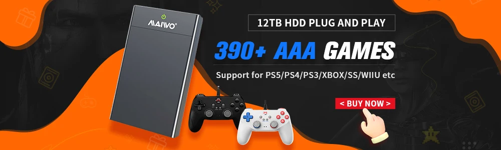 5T Ext HDD Retro Game Console Retrobat＆Playnite＆Launchbox for 60000+AAA/3D/Retro Games for PS4/PS3/X BOX Plug＆Play Win 8.1/10/11