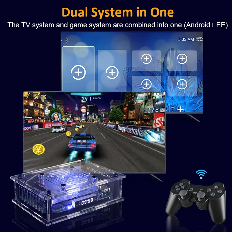 HEYNOW New Dual System S905X4 Super Console X Max Plus HD WiFi 97000+ Games TV Box Retro Game Player For SS/PS1/PSP/N64/DC/SNES