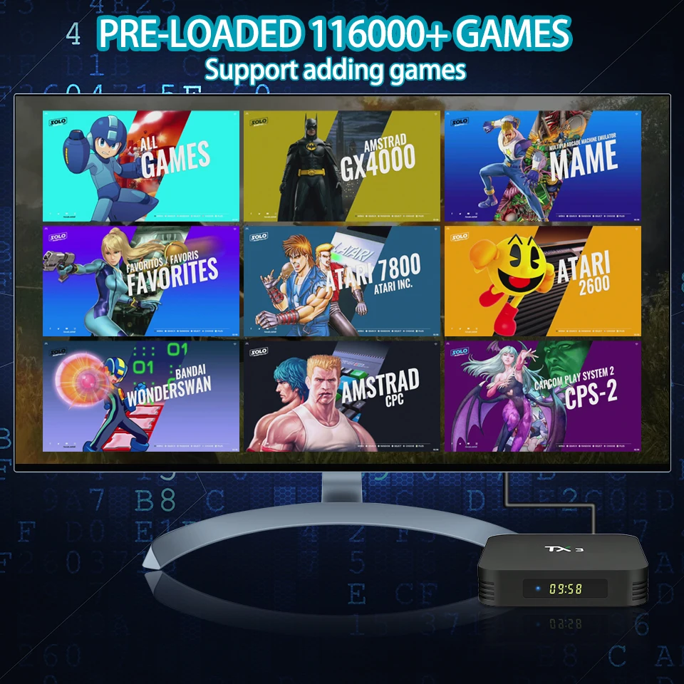 Hyper Base R1 4K Retro Game Consoles with 110000+ Games for PS1/Saturn/MAME/CPS1/CPS2/N64/DC Portable Video Game Player ATV Box Hyper Base R1 4K Retro Game Consoles with 110000+ Games for PS1/Saturn/MAME/CPS1/CPS2/N64/DC Portable Video Game Player ATV Box