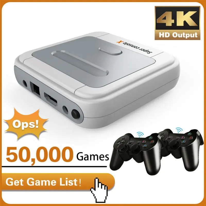 Retro WiFi Super Console X Pro 4K HD TV Video Game Consoles For PSP/PS1/N64/DC With 50000+ Games With 2.4G Wireless Controllers