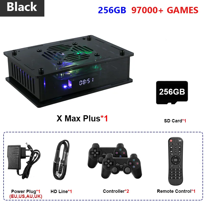 TSINGO Super Console X Max Plus 4K HD WiFi Retro TV Video Game Player 97000+ Games For PSP/DC/PS1/N64/SS Dual System S905X4 CPU
