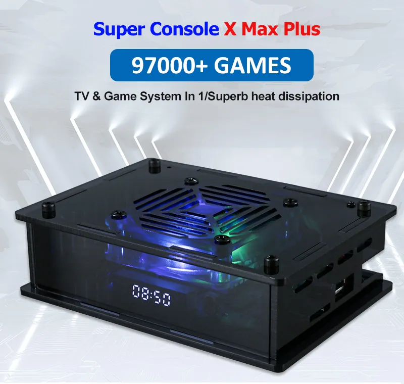 TSINGO Super Console X Max Plus 4K HD WiFi Retro TV Video Game Player 97000+ Games For PSP/DC/PS1/N64/SS Dual System S905X4 CPU