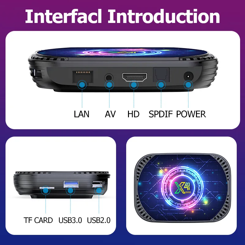 TSINGO Arcade Games Console X4 Mini Built-in 90000 Games 80+Emulators For SS/DC/MAM/C64 Dual System S905X4 CPU 4K HD WiFi TV Box