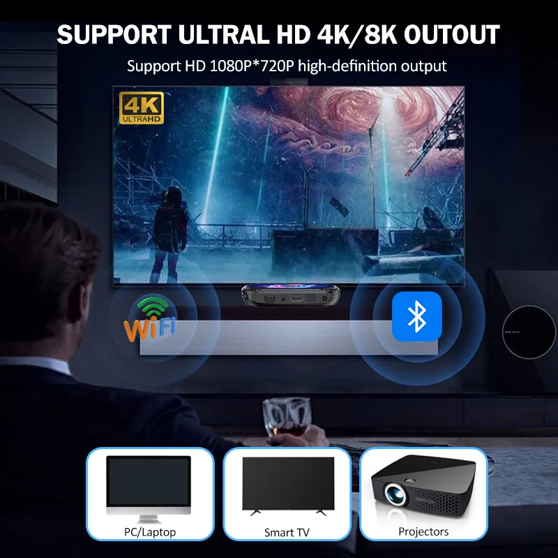 TSINGO Arcade Games Console X4 Mini Built-in 90000 Games 80+Emulators For SS/DC/MAM/C64 Dual System S905X4 CPU 4K HD WiFi TV Box