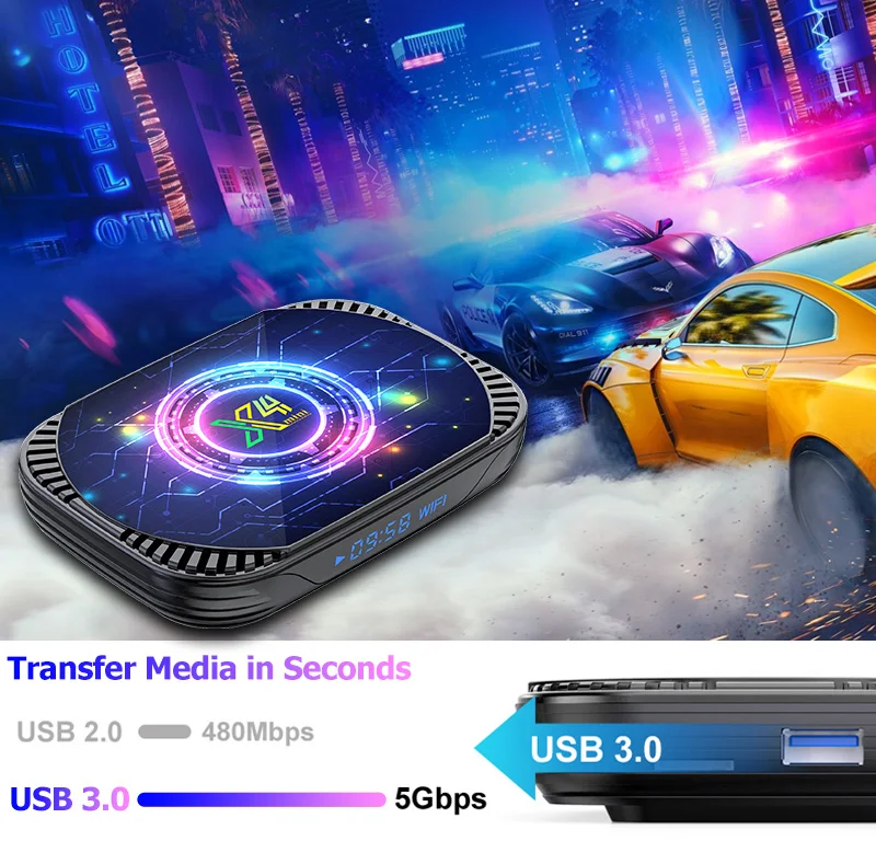 TSINGO Arcade Games Console X4 Mini Built-in 90000 Games 80+Emulators For SS/DC/MAM/C64 Dual System S905X4 CPU 4K HD WiFi TV Box