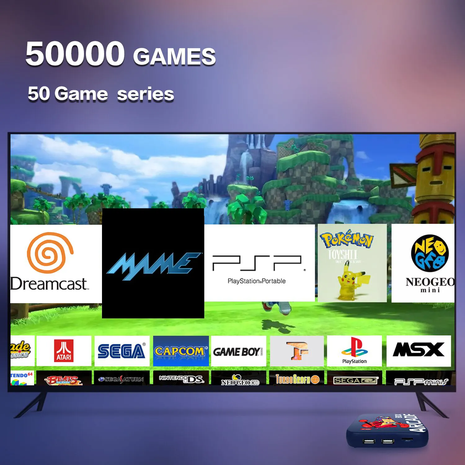 Video Game Console for N64/PS1/DC/SEGA/PSP Emulator Console Arcade Box Plug and Play 4K HD Retro Video Games with 4 Controllers Video Game Console for N64/PS1/DC/SEGA/PSP Emulator Console Arcade Box Plug and Play 4K HD Retro Video Games with 4 Controllers