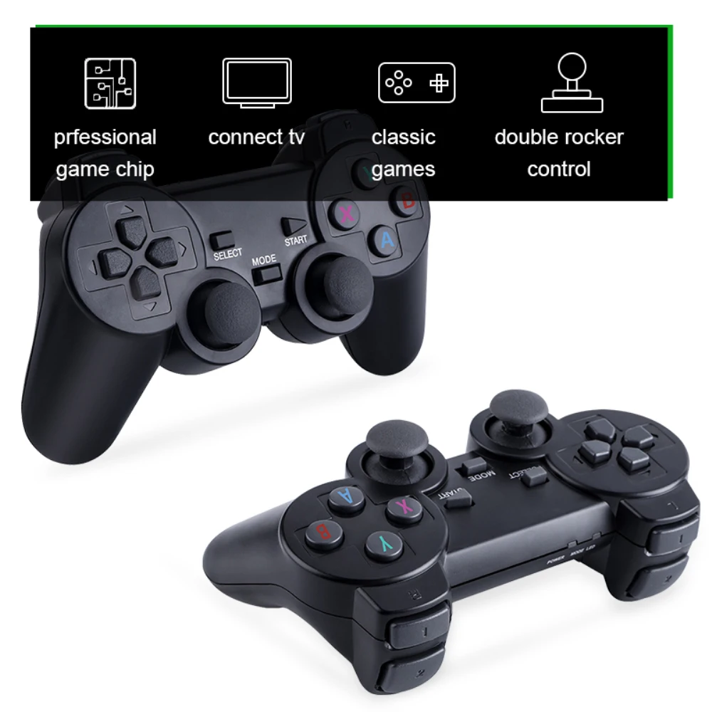 2023 4K Video Game Console 2.4G Double Wireless Controller Game Stick 10000 Games 64 32GB Retro Games For PS1 4 Boy Gift New