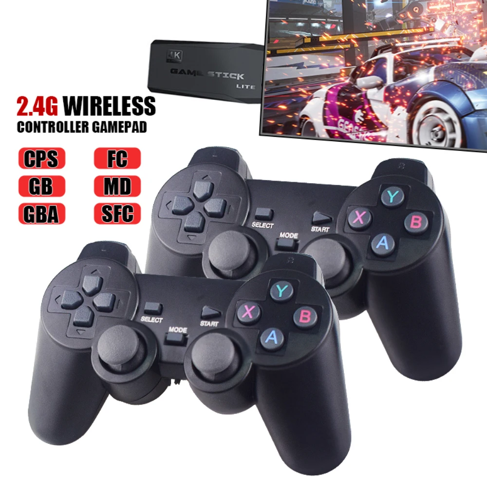 2023 4K Video Game Console 2.4G Double Wireless Controller Game Stick 10000 Games 64 32GB Retro Games For PS1 4 Boy Gift New