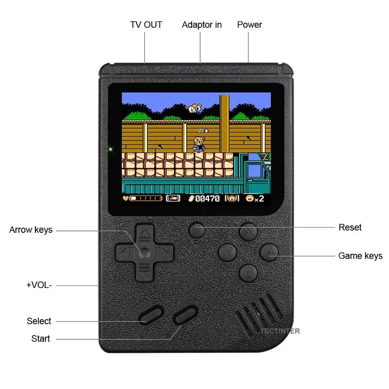 Retro Portable Mini Handheld Video Game Console 8-Bit 3.0 Inch Color LCD Kids Color Game Player Built-in 400 games Retro Portable Mini Handheld Video Game Console 8-Bit 3.0 Inch Color LCD Kids Color Game Player Built-in 400 games
