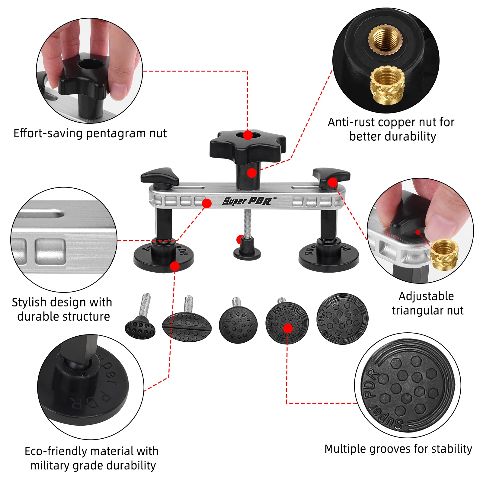 PDR Car Paintless Dent Repair Kit Professional Dent Remover tools  Auto Dent Repair Puller Dint Hail Damage Tool