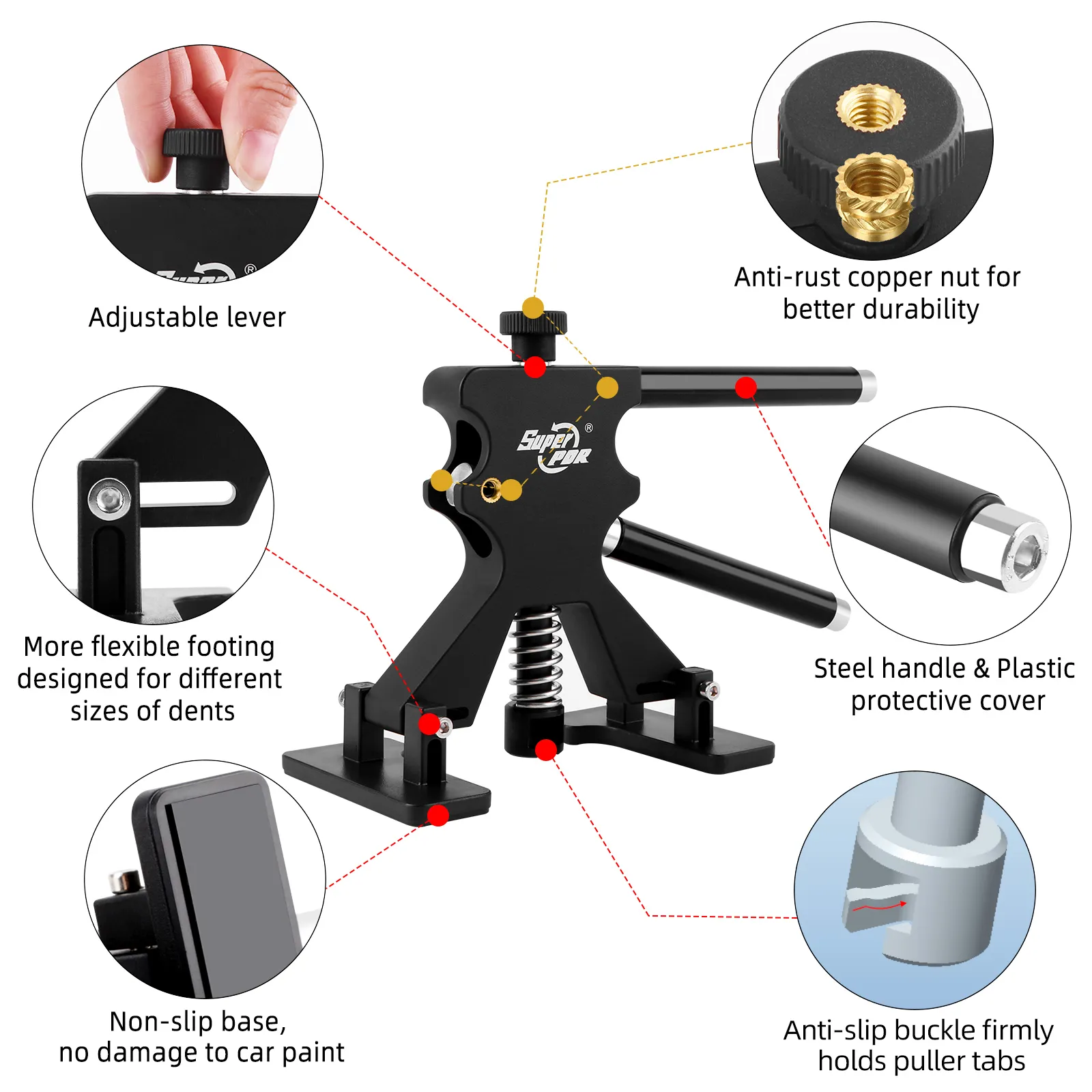PDR Car Paintless Dent Repair Kit Professional Dent Remover tools  Auto Dent Repair Puller Dint Hail Damage Tool