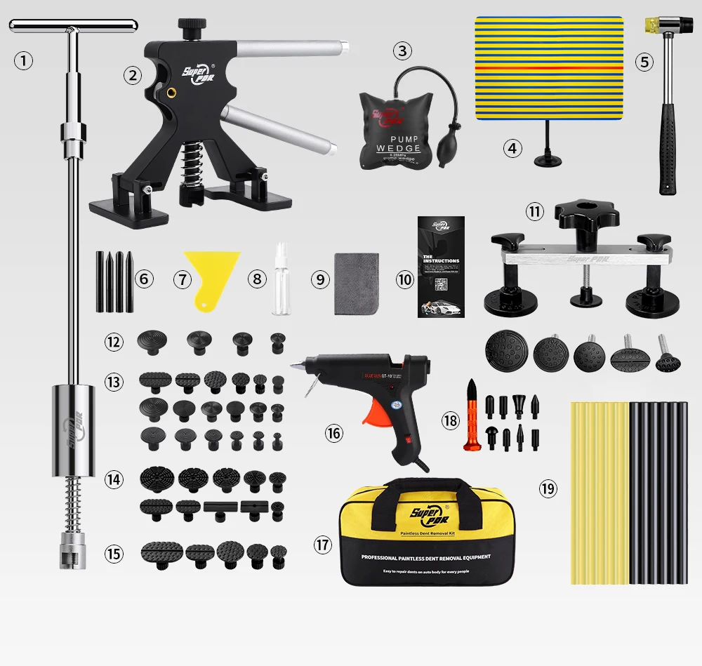 Super PDR Car Dent Repair Tools Dent Removal kits Paintless Dent Repair Auto Body Dent Puller Kit for Car Super PDR Car Dent Repair Tools Dent Removal kits Paintless Dent Repair Auto Body Dent Puller Kit for Car