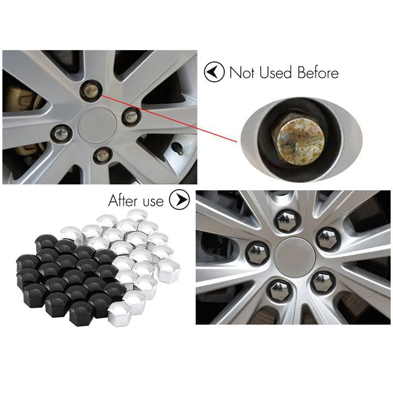 22/21/19mm 20PCS Car Wheel Nut Caps Protection Covers Caps Anti-Rust Auto Hub Screw Cover Car Tyre Nut Bolt Exterior Decoration